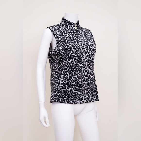 Character Club Womens Cheetah Print Zip Vest Size Small - Picture 2 of 5